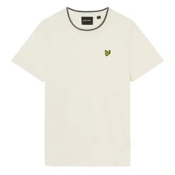T-Shirts And Vests*Lyle And Scott Tipped T-Shirt in White Grey