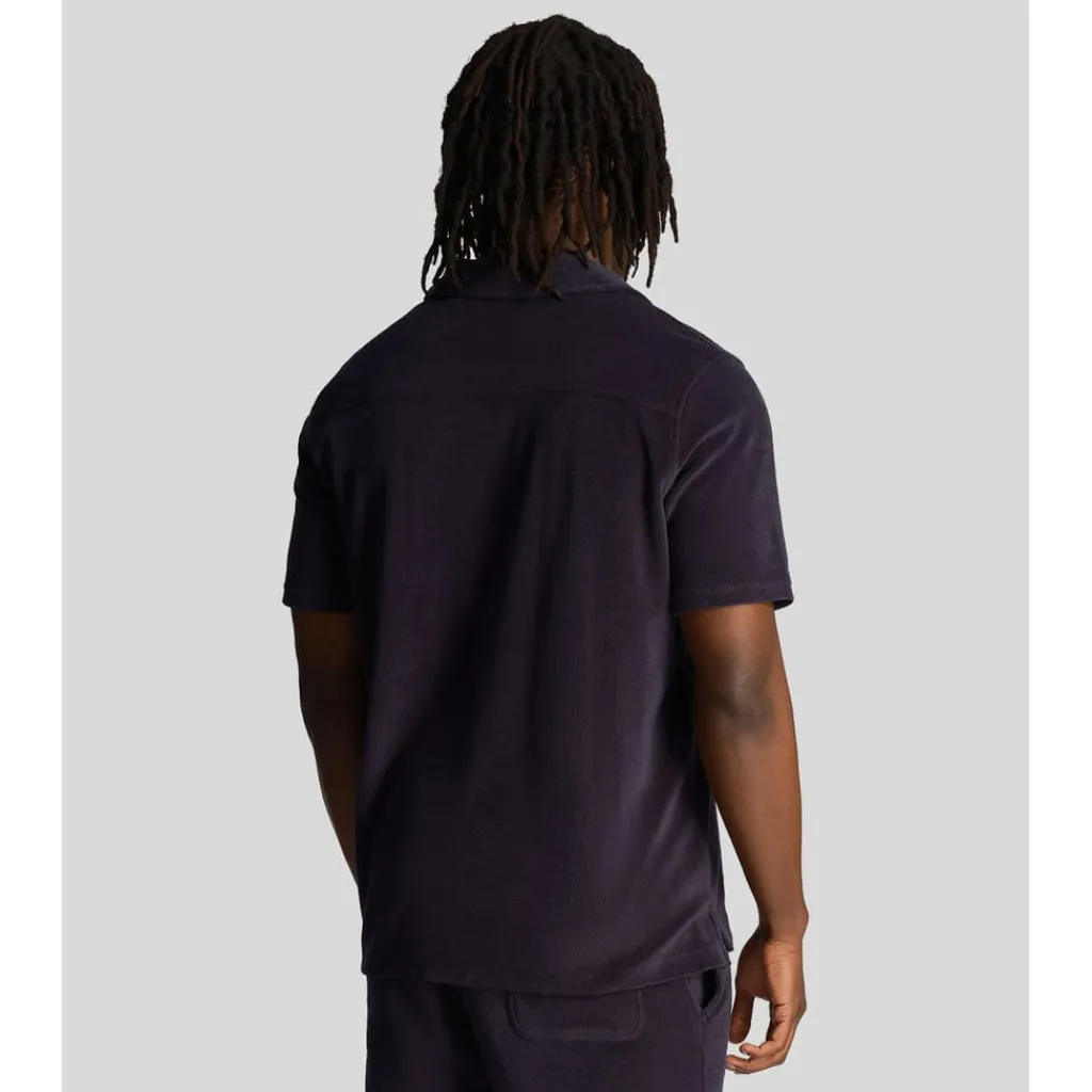 Shirts*Lyle And Scott Towelling Resort Shirt in Navy