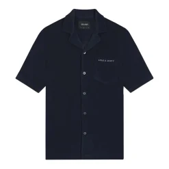 Shirts*Lyle And Scott Towelling Resort Shirt in Navy