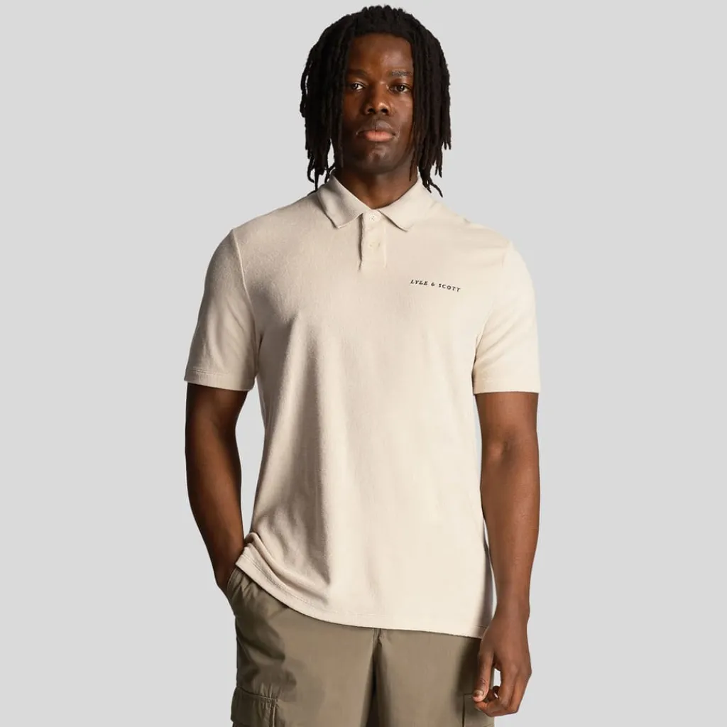 Polo Shirts*Lyle And Scott Towelling Polo Shirt in Cream