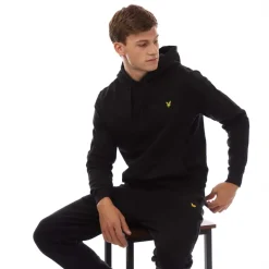 Sweatshirts|Hoodies*Lyle And Scott Vertical 1874 Graphic Pullover Hoodie in Black-White