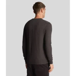 Knitwear*Lyle And Scott V-Neck Ribbed Cuff Long Sleeve Sweater in Grey
