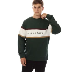 Sweatshirts*Lyle And Scott Volley Stripe Sweatshirt in Green