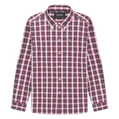 Shirts*Lyle And Scott Washed Check Poplin Shirt in Navy