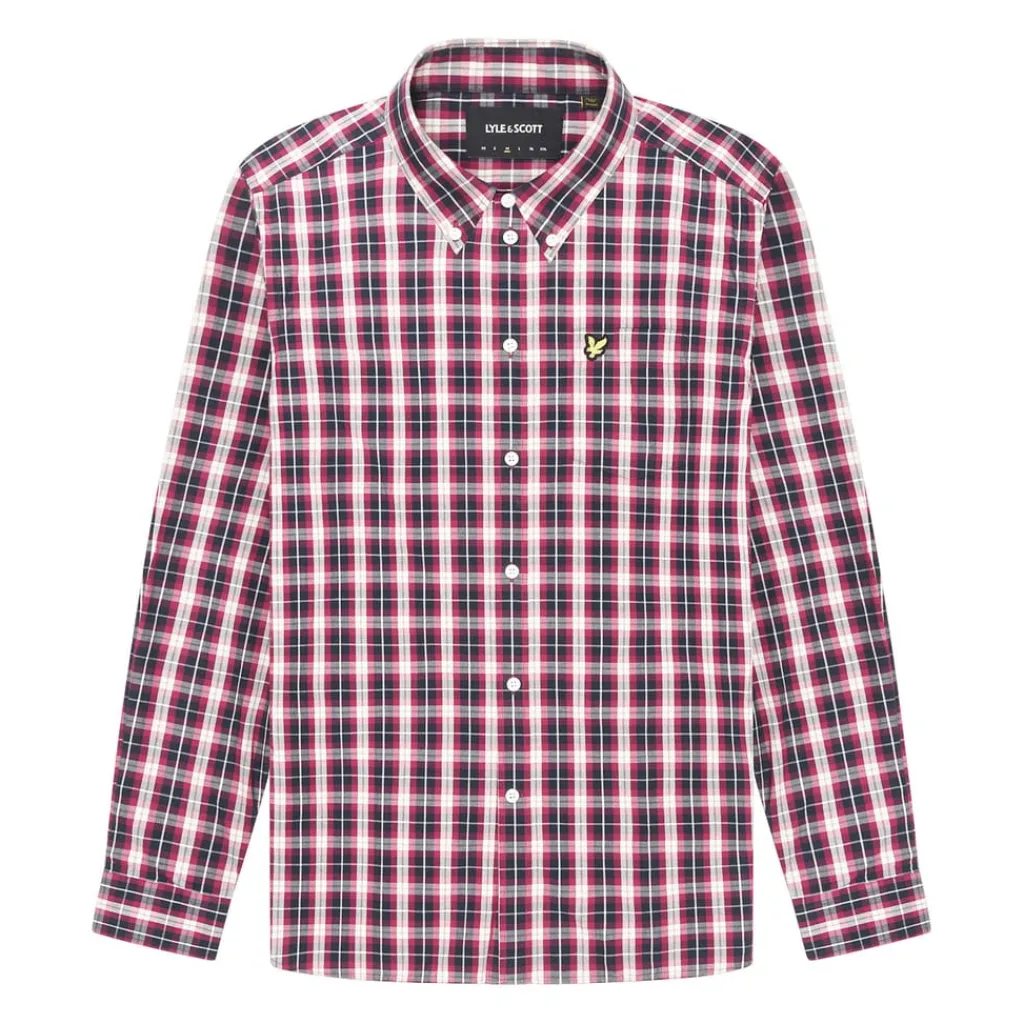 Shirts*Lyle And Scott Washed Check Poplin Shirt in Navy