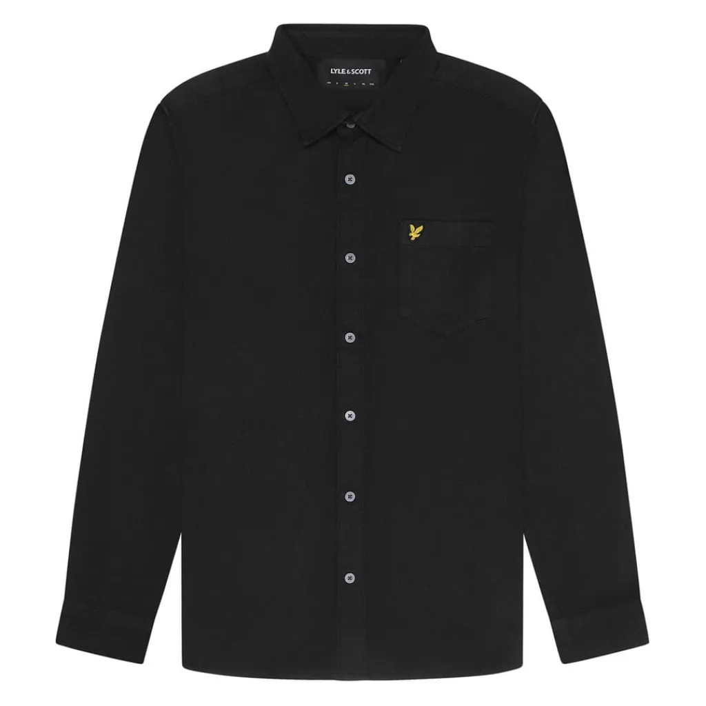 Shirts*Lyle And Scott Worsted Twill Shirt in Black