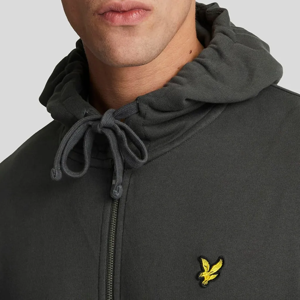 Hoodies*Lyle And Scott Zip Through Hoodie in Gunmetal