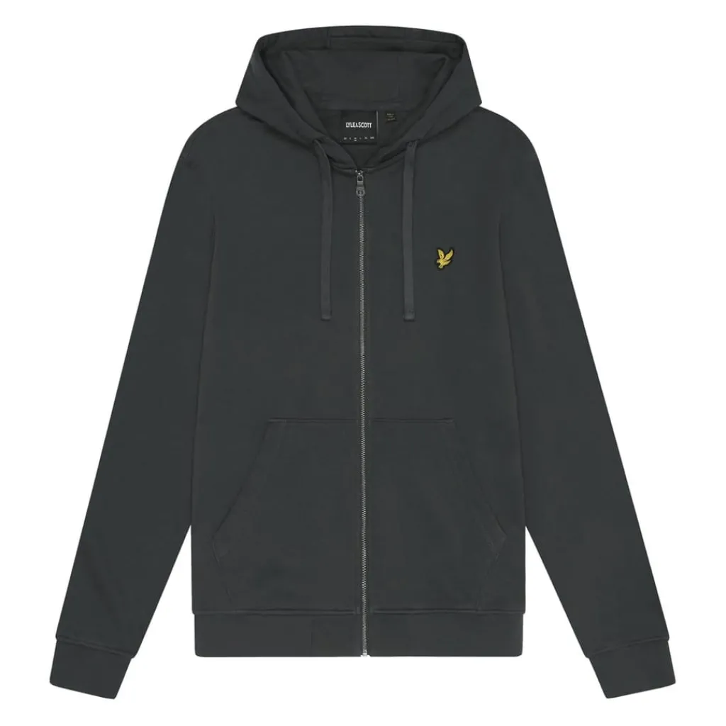 Hoodies*Lyle And Scott Zip Through Hoodie in Gunmetal