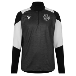 Fitness And Gym Tops*Macron Barbarians Qauter Zip Top 2024 2025 Adults in Black
