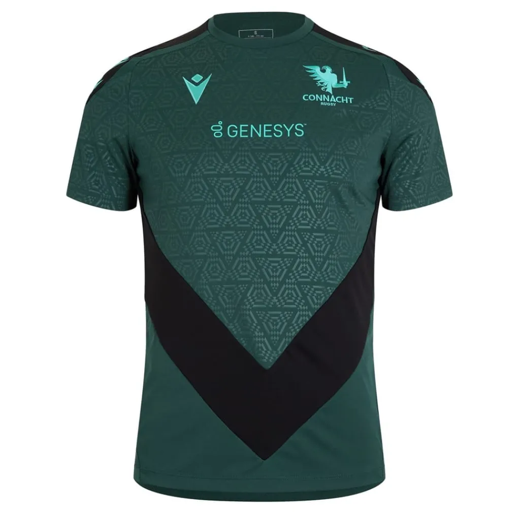 Fitness And Gym Tops*Macron Connacht Training Shirt 2024 2025 Adults in Green