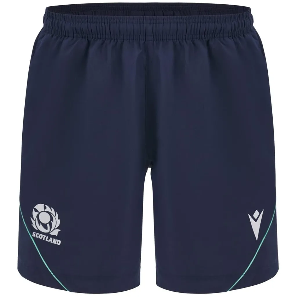 Fitness And Gym Shorts*Macron Scotland Rugby Union Bermuda Travel Shorts 2024 Adults in Blue