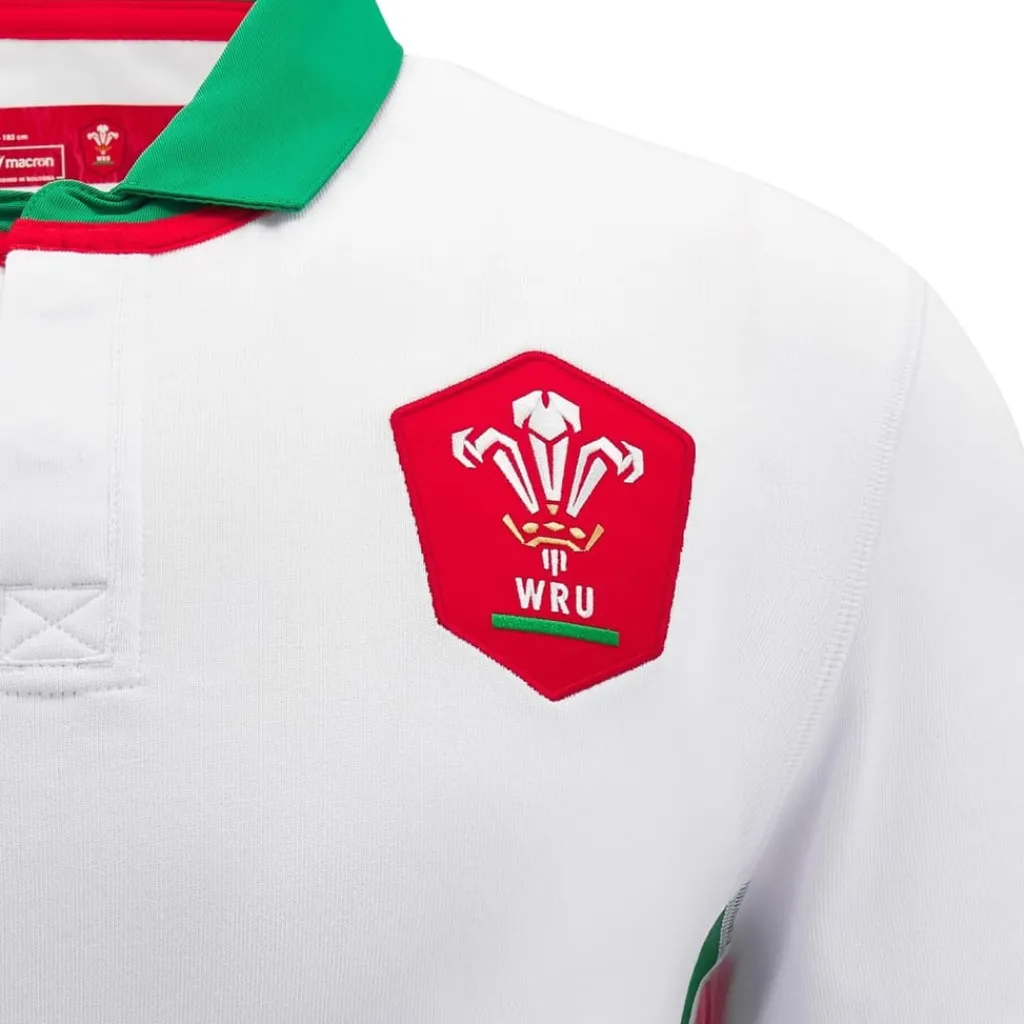Football And Rugby Clothing*Macron Welsh Rugby Union Long Sleeve Away Shirt 2024 Adults in White