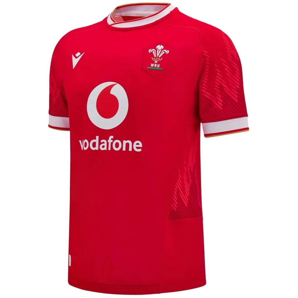 Football And Rugby Clothing*Macron Welsh Rugby Union Home Shirt 2024 Adults in Red
