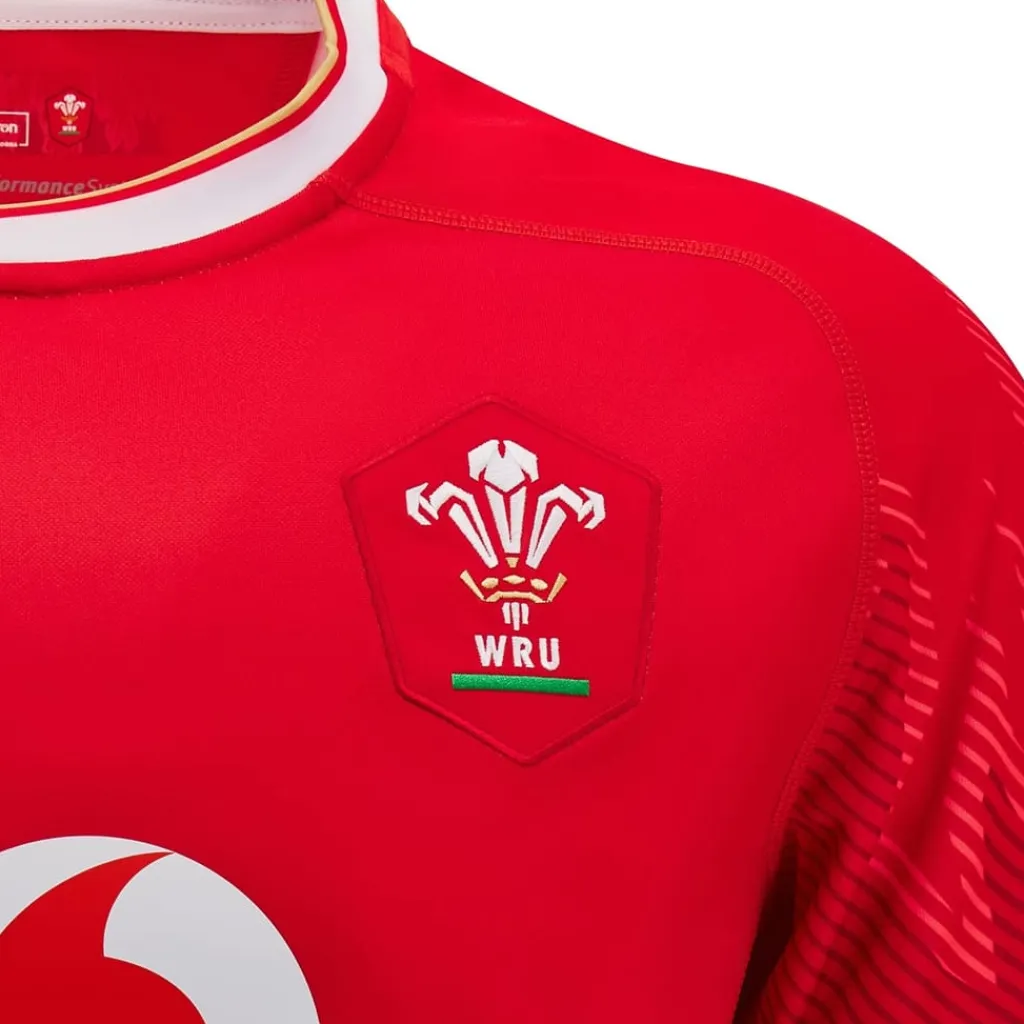 Football And Rugby Clothing*Macron Welsh Rugby Union Home Shirt 2024 Adults in Red