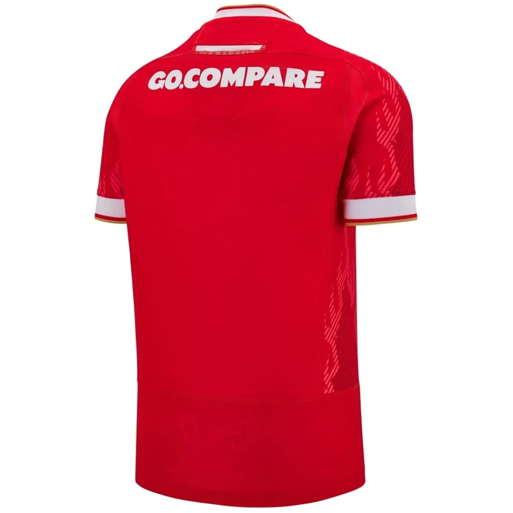 Football And Rugby Clothing*Macron Welsh Rugby Union Authentic Home Shirt 2024 Adults in Red