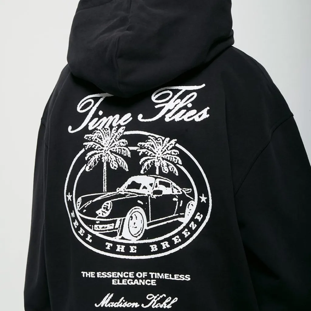 Hoodies*Madison Khol Time Fly Hoodie in Black