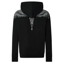 Hoodies*Marcelo Burlon GRIZZLY WINGS Hooded Large Genie Sweatshirt in Black
