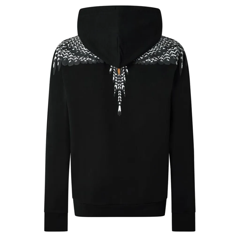 Hoodies*Marcelo Burlon GRIZZLY WINGS Hooded Large Genie Sweatshirt in Black