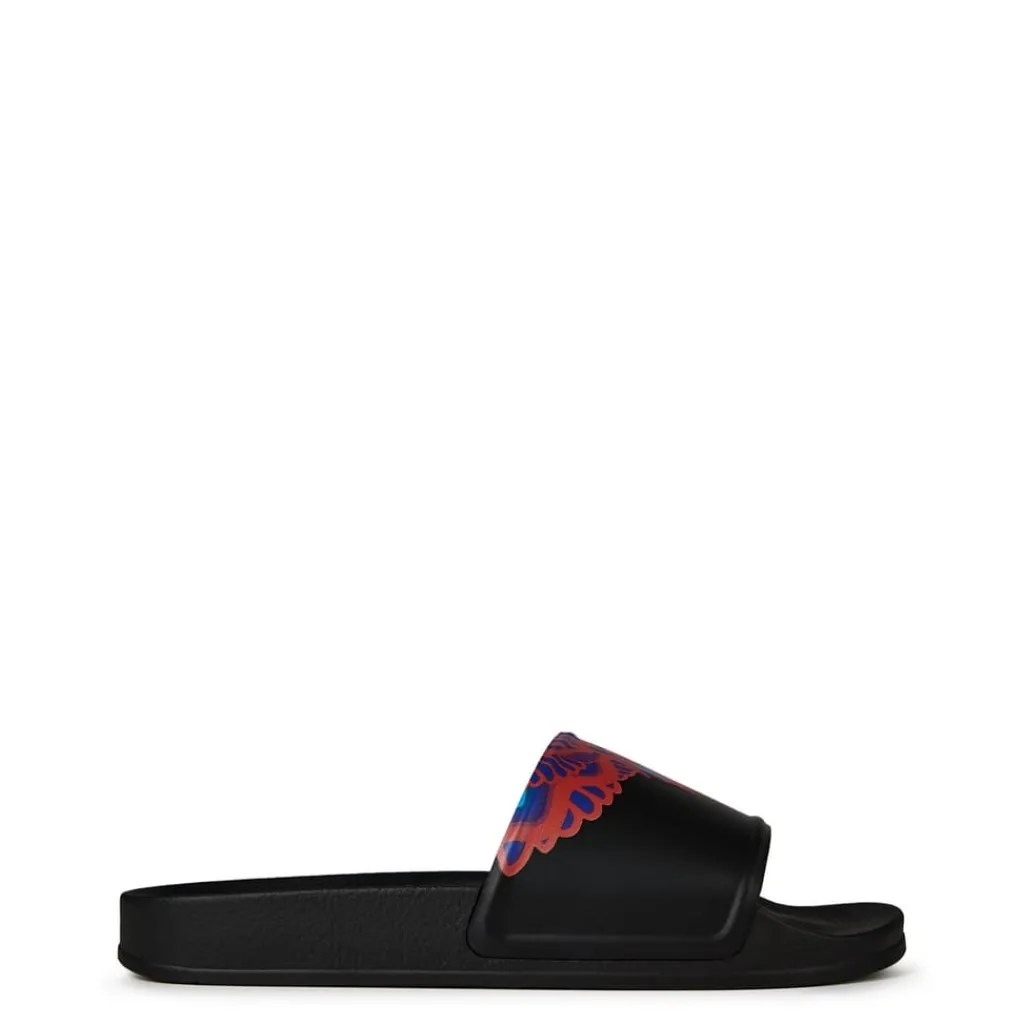 Beach Shoes*Marcelo Burlon Marcelo Curvswinslid Slides in Black
