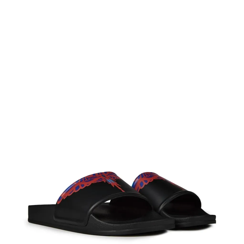 Beach Shoes*Marcelo Burlon Marcelo Curvswinslid Slides in Black