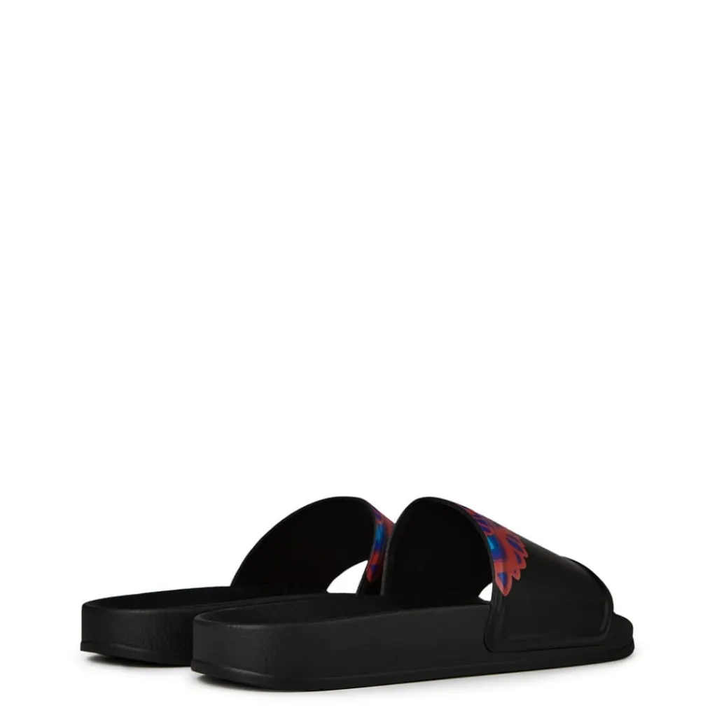 Beach Shoes*Marcelo Burlon Marcelo Curvswinslid Slides in Black