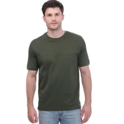 T-Shirts And Vests*Mercery Lacer Micro Stitch Split T-Shirt in Green