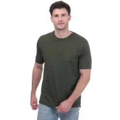 T-Shirts And Vests*Mercery Lacer Micro Stitch Split T-Shirt in Green