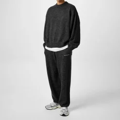Knitwear*MKI MIYUKI ZOKU Mohair Oversize Crew Neck Sweater in Black