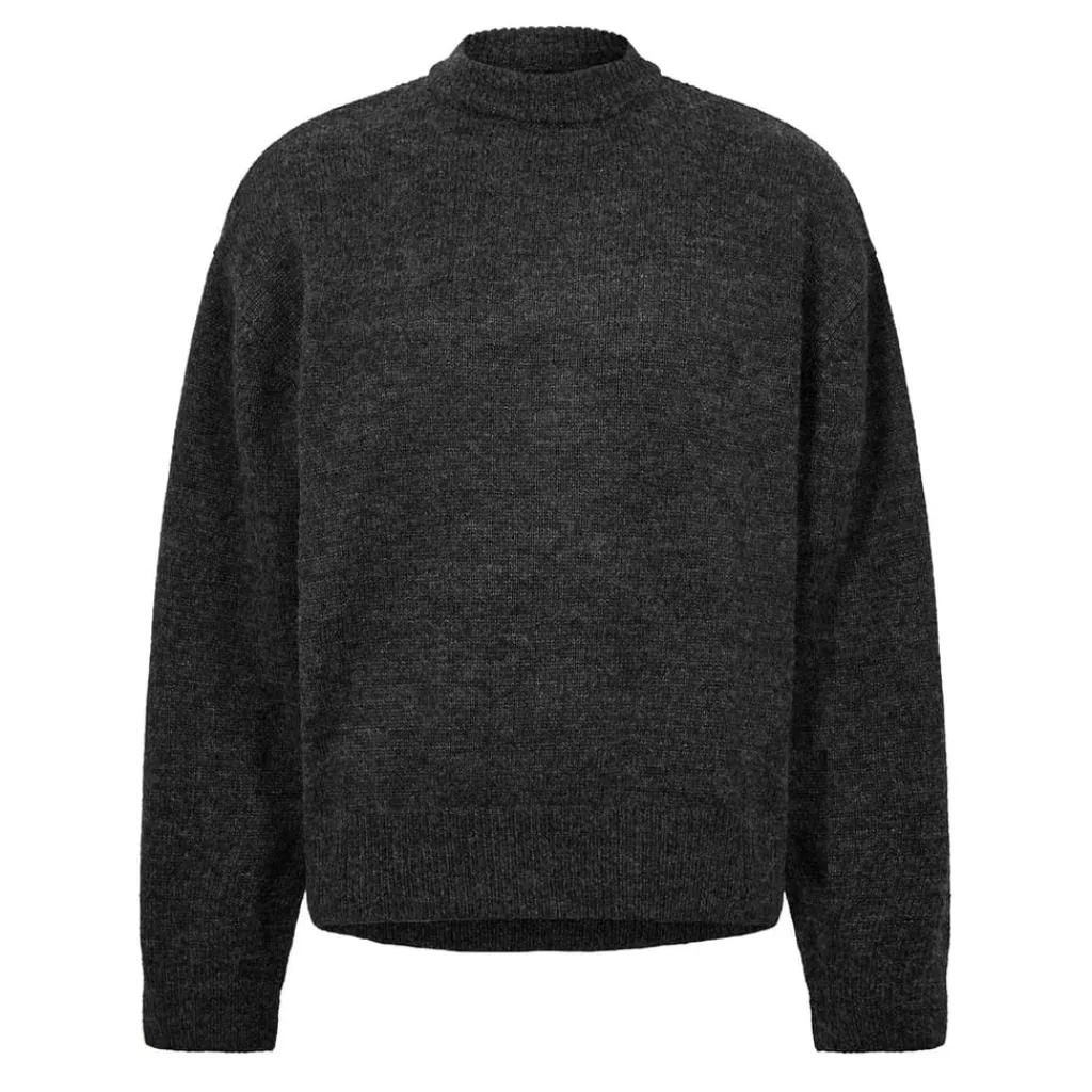 Knitwear*MKI MIYUKI ZOKU Mohair Oversize Crew Neck Sweater in Black