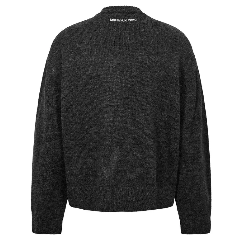 Knitwear*MKI MIYUKI ZOKU Mohair Oversize Crew Neck Sweater in Black