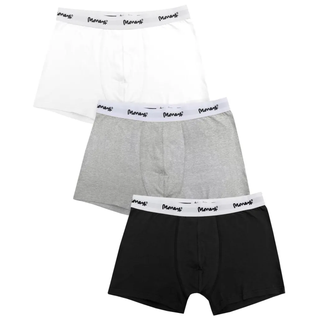 Underwear And Socks*Money Classic Repeat 3pk Trunks in Grey