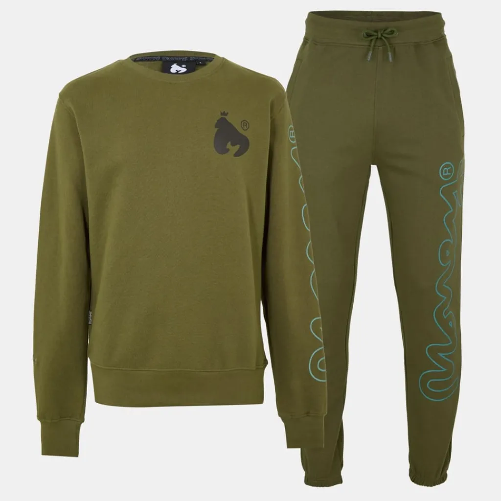 Tracksuits*Money Fleece Crew Trackst in Green