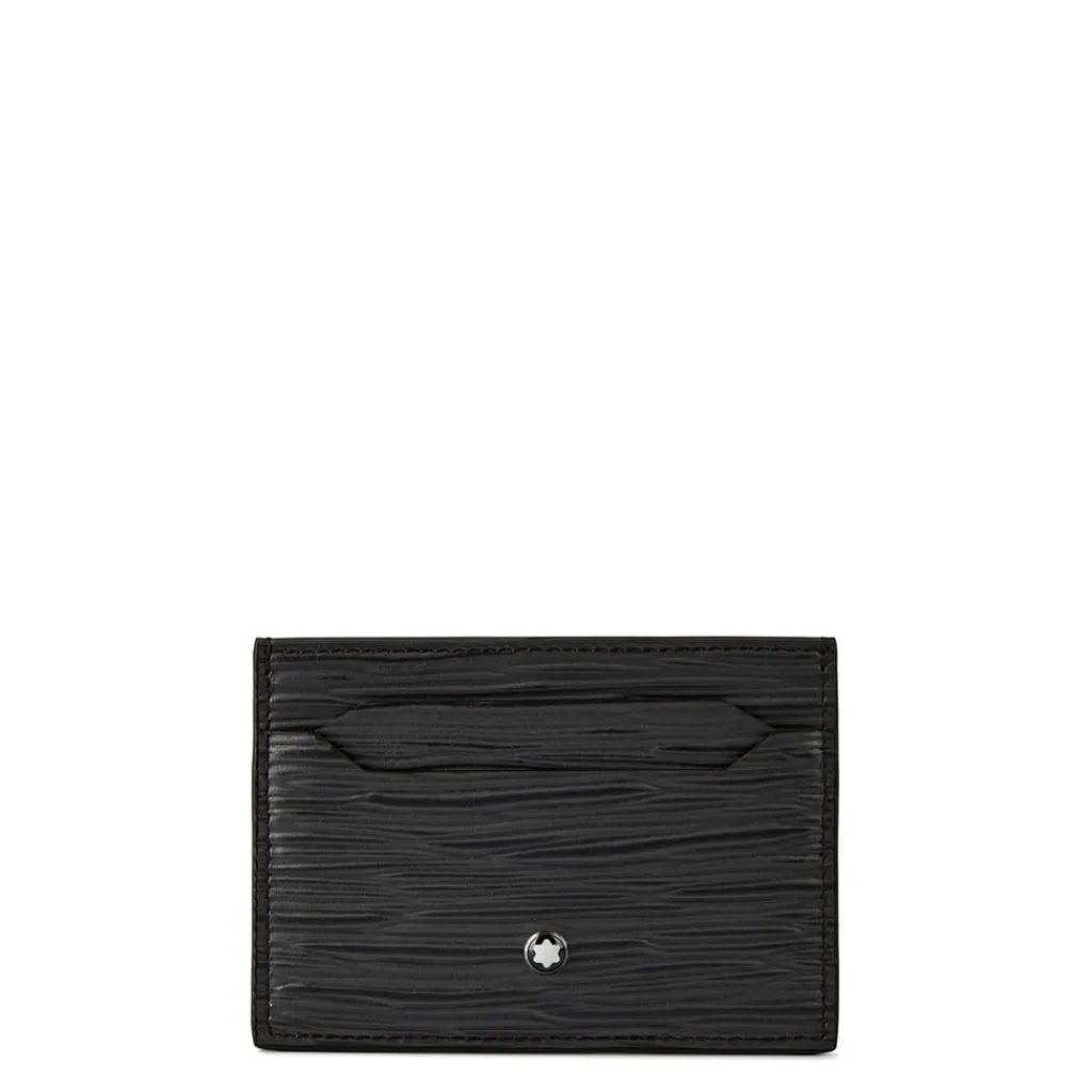 Wallets*Montblanc 4810 Ribbed Card Holder in Grey