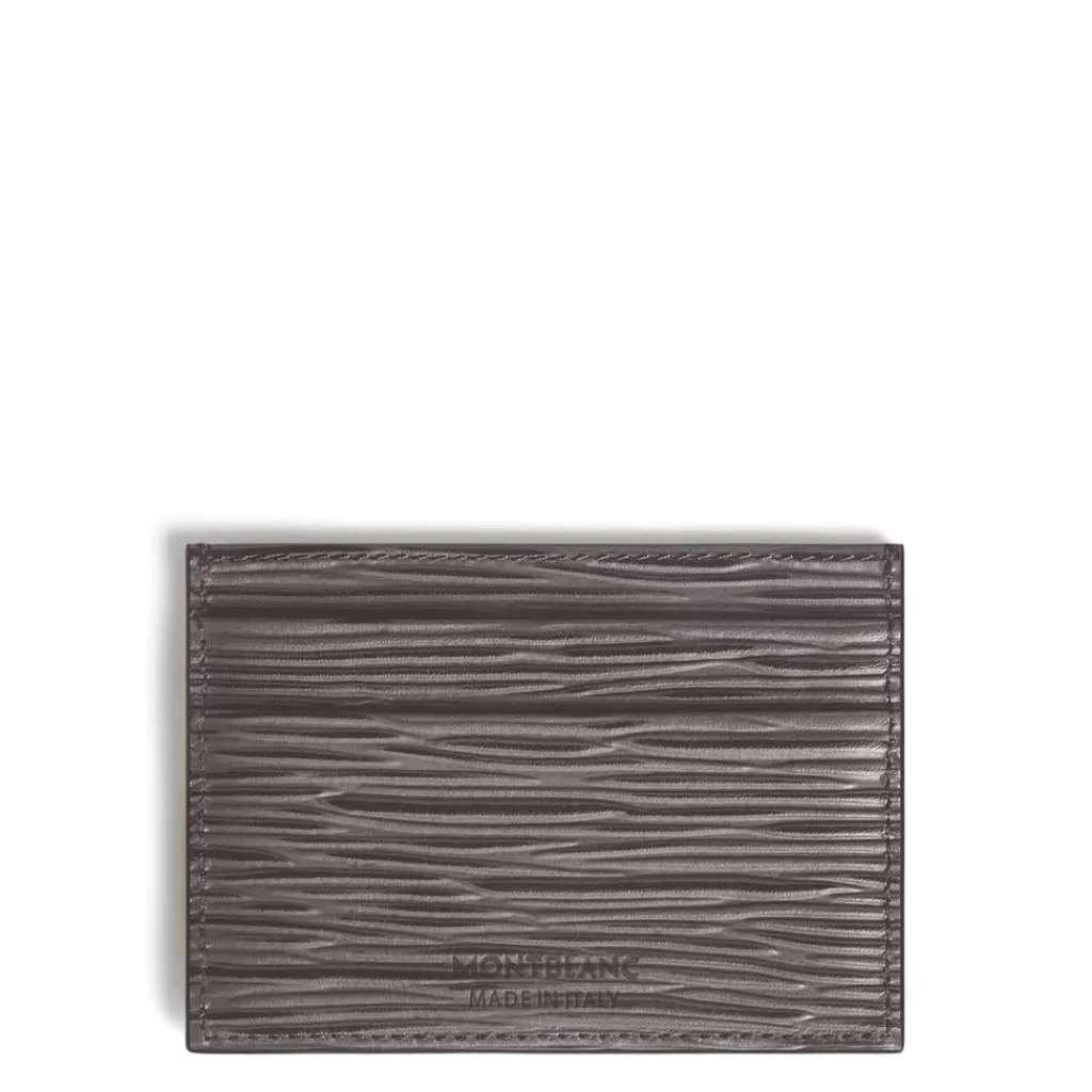Wallets*Montblanc 4810 Ribbed Card Holder in Grey