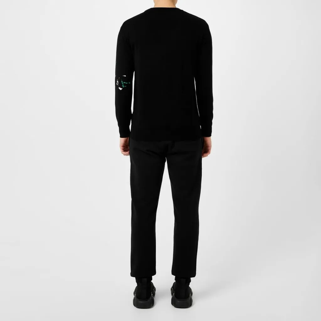 Knitwear*Moschino Paint Knit Sweatshirt in Black