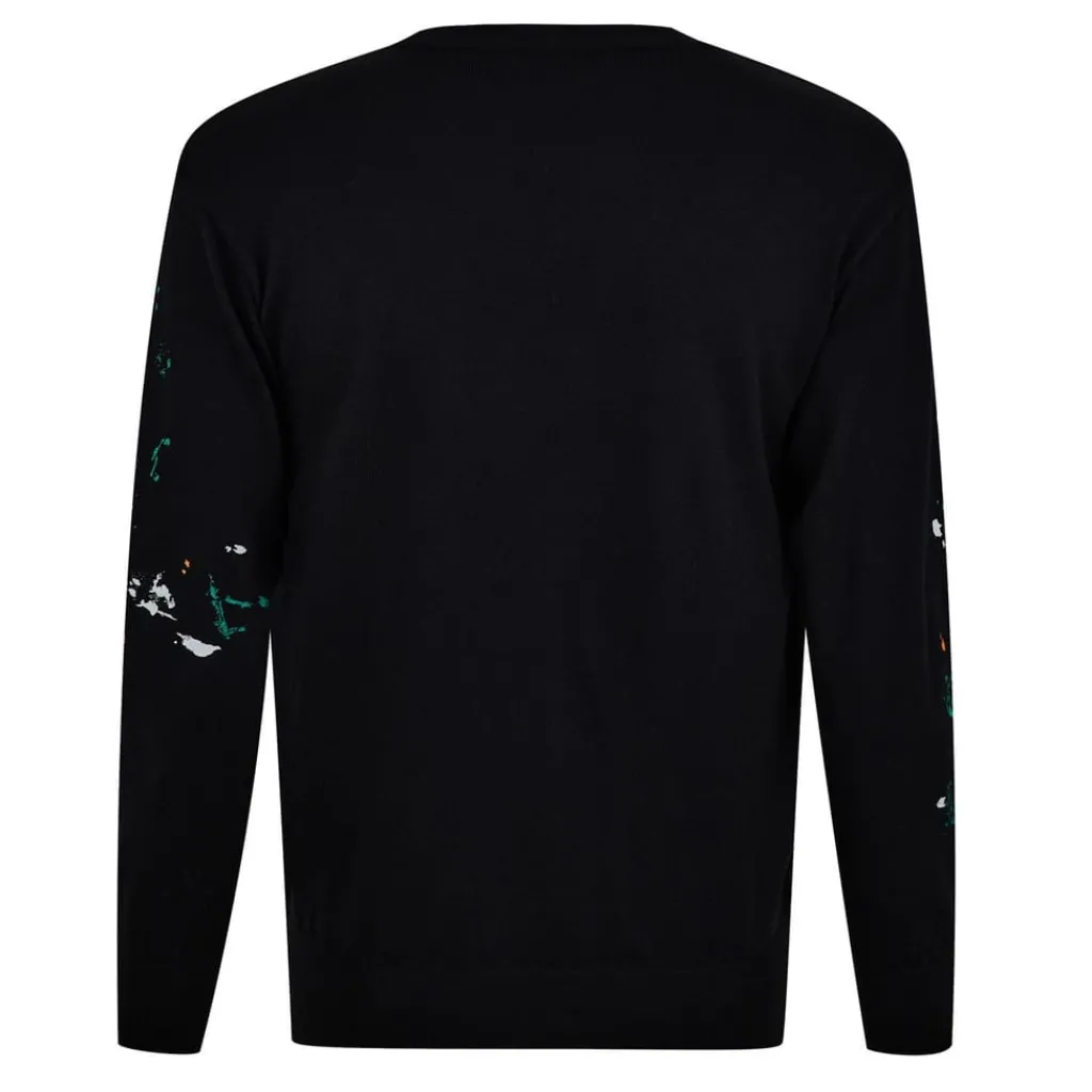 Knitwear*Moschino Paint Knit Sweatshirt in Black
