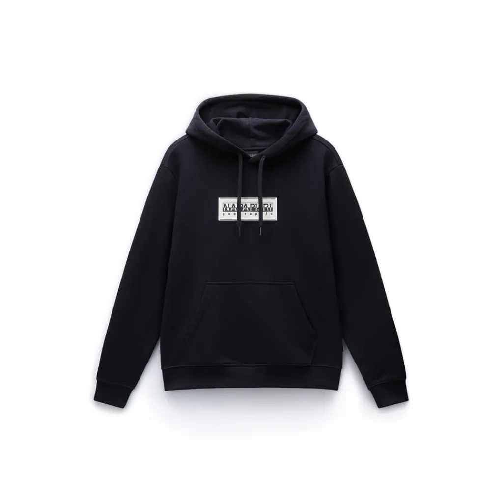 Hoodies*Napapijri Box Logo Hooded Regular Fit Sweatshirt in Black