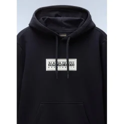 Hoodies*Napapijri Box Logo Hooded Regular Fit Sweatshirt in Black