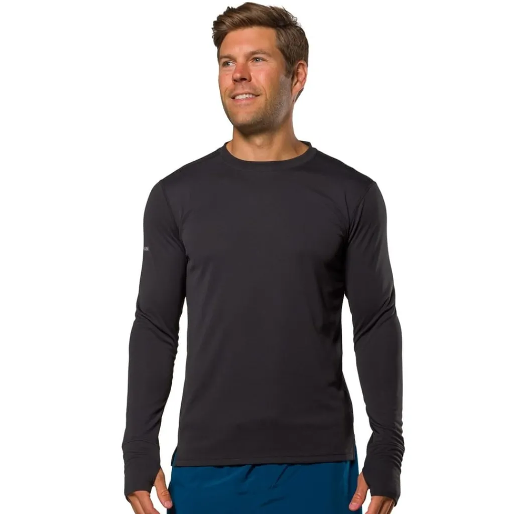 Fitness And Gym Tops*Nathan Rise L Sleeve in Black