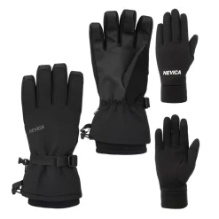 Gloves-Scarves-Umbrellas*Nevica Mens 3 In 1 Gloves in Black