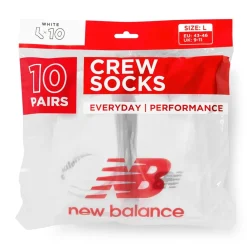 Underwear And Socks*New Balance 10 Pk Cushioned Crew in White