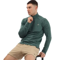Fitness And Gymwear*New Balance Athletics Heat Grid 1/2 Zip Top in Green