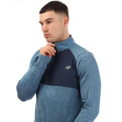 Fitness And Gymwear*New Balance Athletics Heat Grid 1/2 Zip Top in Blue