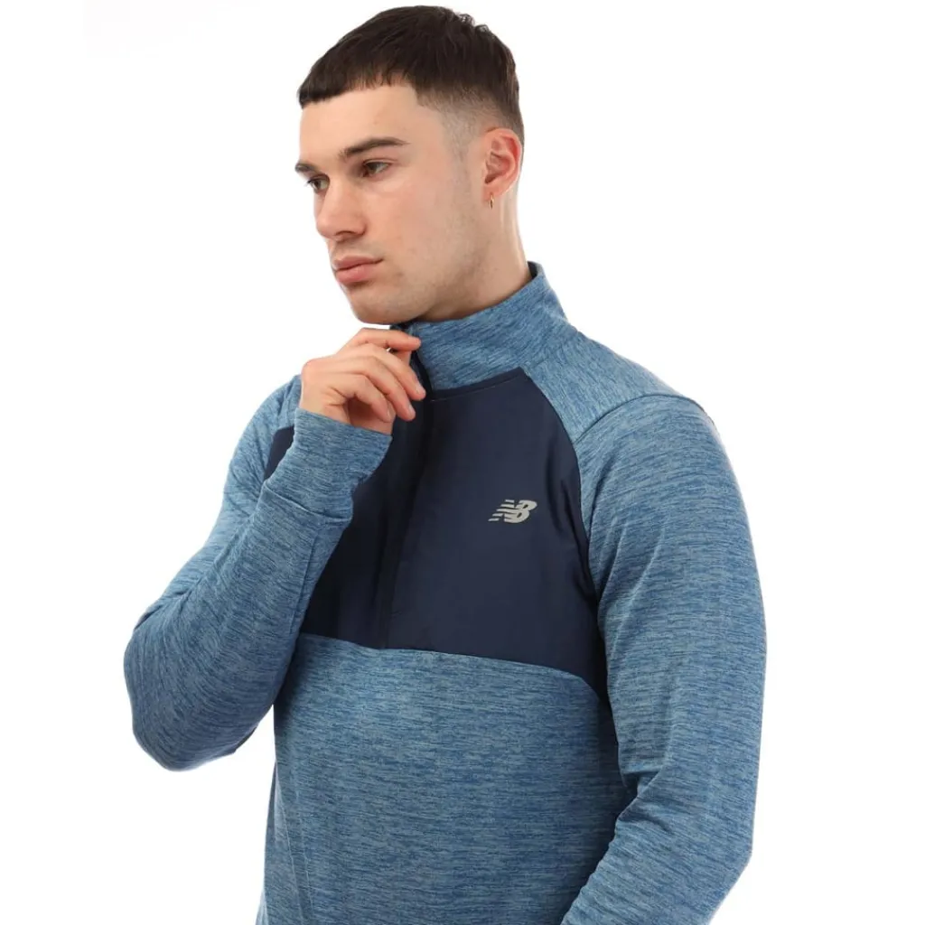 Fitness And Gymwear*New Balance Athletics Heat Grid 1/2 Zip Top in Blue
