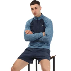 Fitness And Gymwear*New Balance Athletics Heat Grid 1/2 Zip Top in Blue