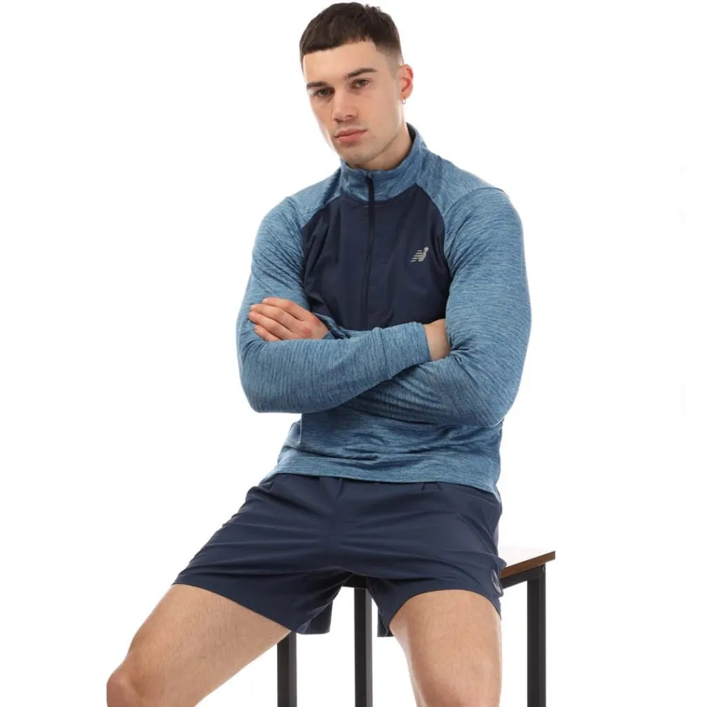 Fitness And Gymwear*New Balance Athletics Heat Grid 1/2 Zip Top in Blue