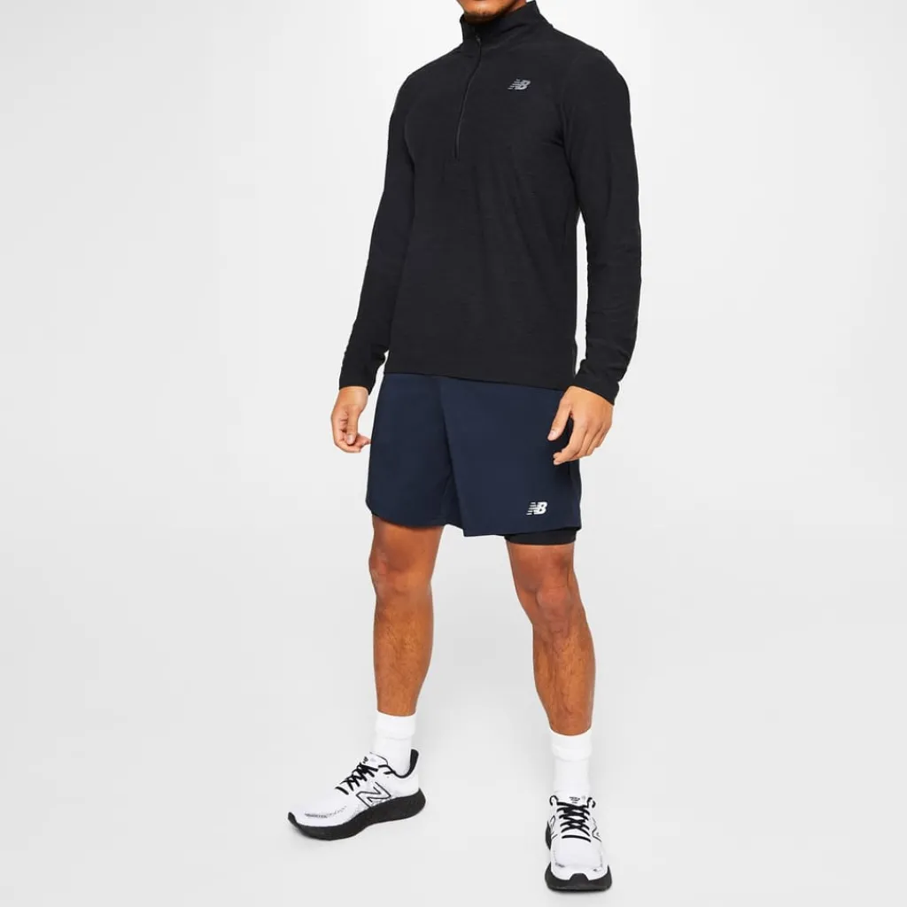 Fitness And Gymwear*New Balance Mens 4 Zip Top in Grey