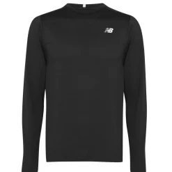 Fitness And Gymwear*New Balance Mens Balance Core Run Long Sleeve T-Shirt in Black