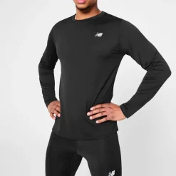 Fitness And Gymwear*New Balance Mens Balance Core Run Long Sleeve T-Shirt in Black