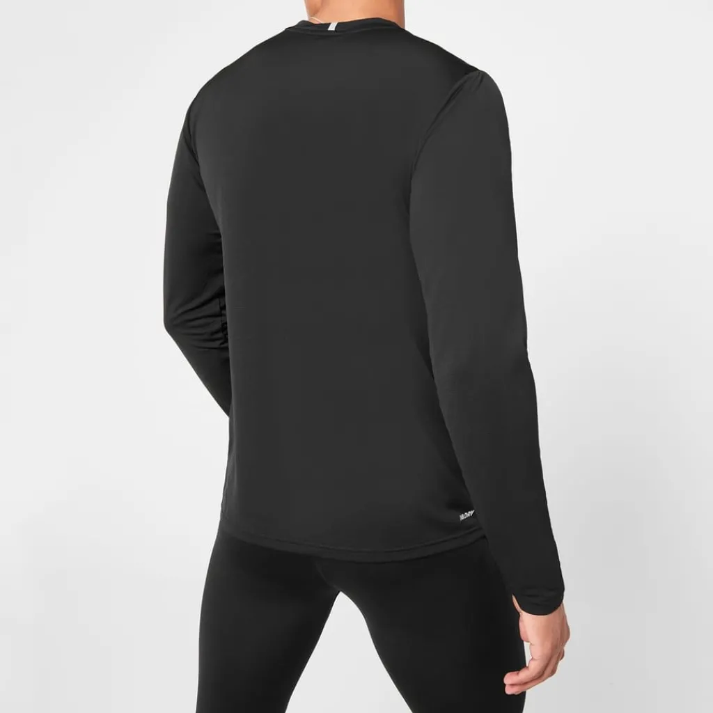 Fitness And Gymwear*New Balance Mens Balance Core Run Long Sleeve T-Shirt in Black